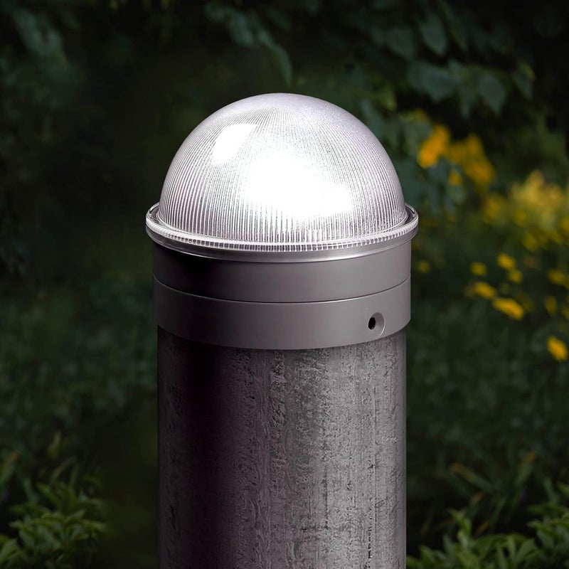 Classy Caps CH2233S Summit Chain Link Solar Post Cap, Silver – High Output LED, Fits 1-7/8", 2", 2-2/8",2.5, 2-7/8",3" Diameter Posts, Easy DIY, Brilliant White Light, Ideal for Chainlink Fence Posts - Image 2